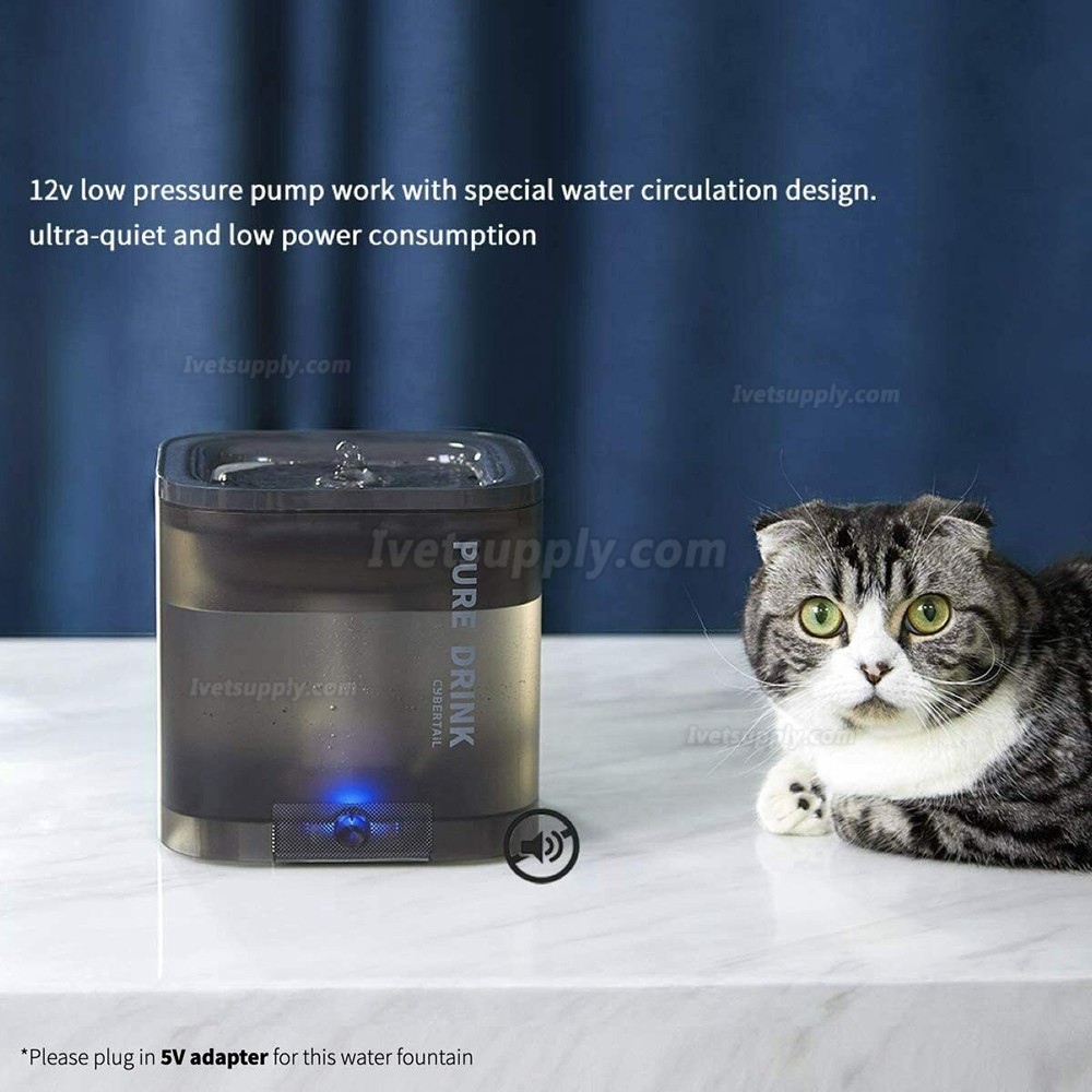 Automatic Pet Cat Dog Water Fountain Dispenser Drinking Bowl w/ Filter